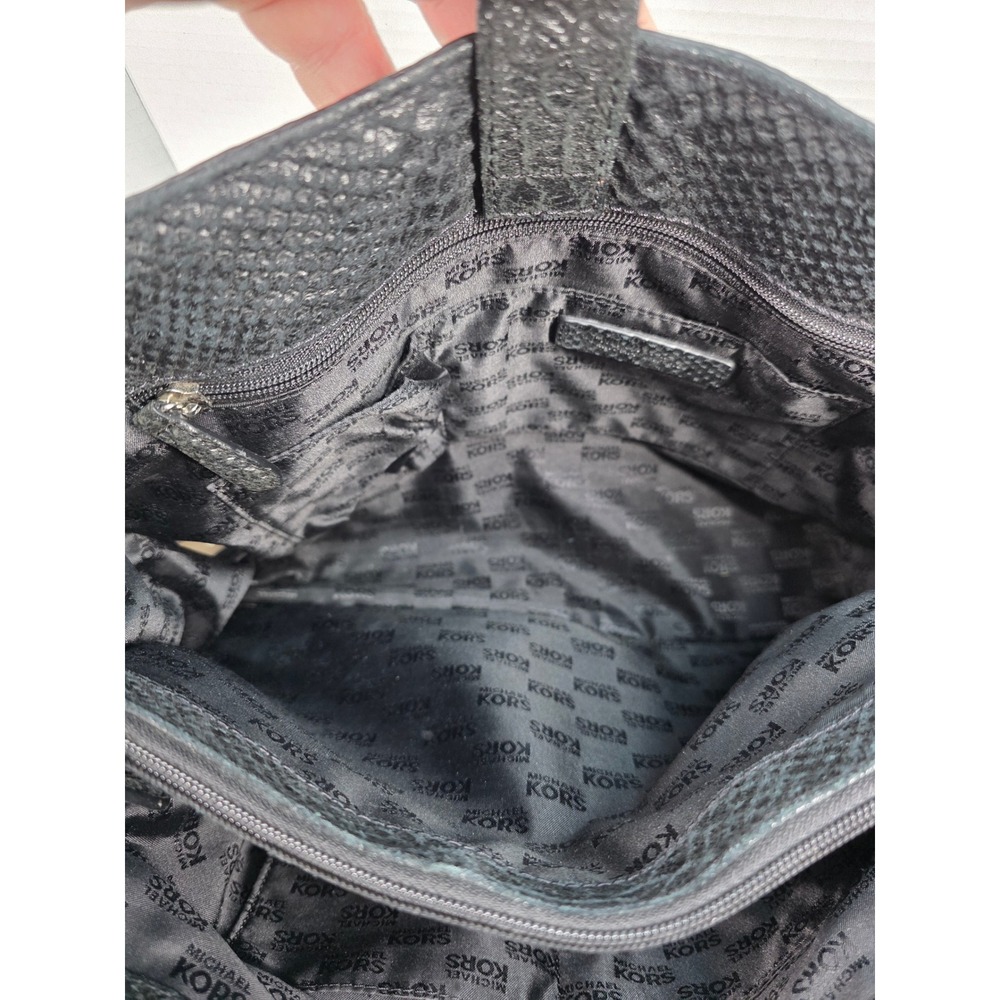 Michael‎ Kors Hamilton tote shoulder bag in black python-embossed leather - Picture 5 of 11